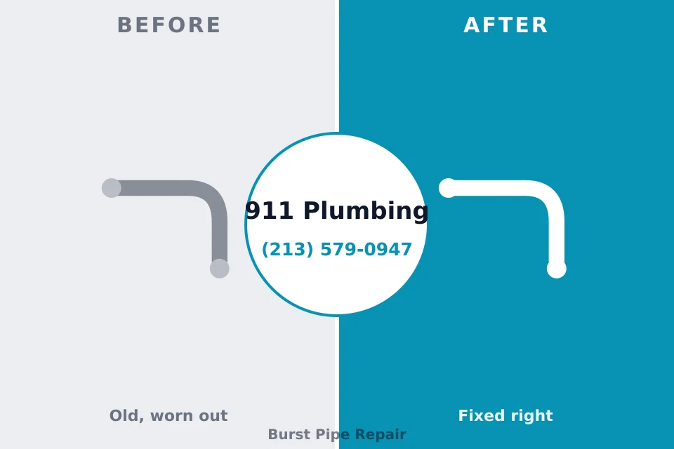Before and after: plumbing repair Woxall, PA
